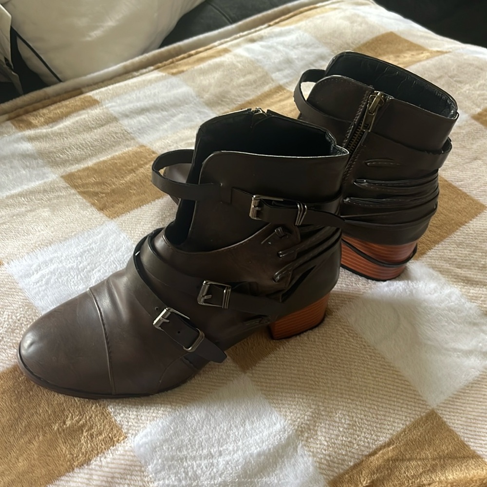 Custom leather booties size 8.5